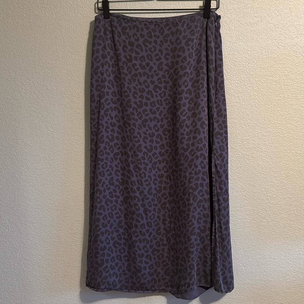 Marine Layer Navy Leopard-Print Skirt